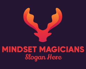 Red Orange Moose Antlers logo design