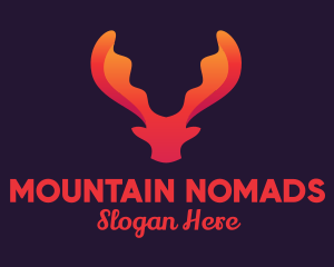 Red Orange Moose Antlers logo design