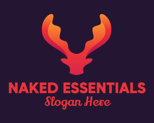 Red Orange Moose Antlers logo design