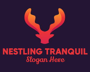 Red Orange Moose Antlers logo design