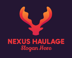 Red Orange Moose Antlers logo design