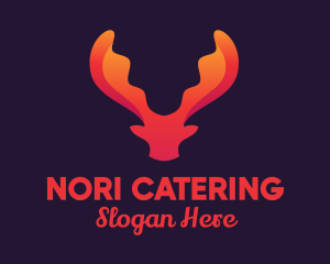 Red Orange Moose Antlers logo design