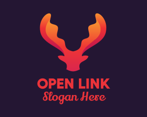 Red Orange Moose Antlers logo design