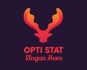 Red Orange Moose Antlers logo design