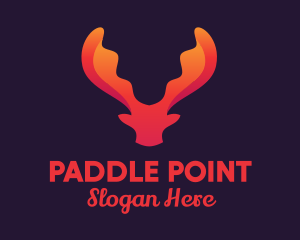 Red Orange Moose Antlers logo design