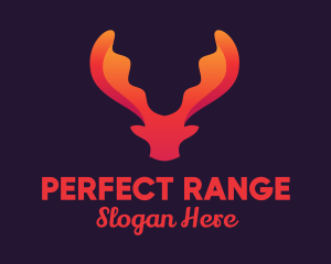 Red Orange Moose Antlers logo design