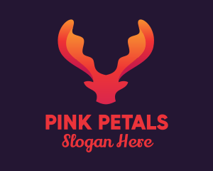 Red Orange Moose Antlers logo design