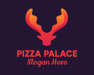 Red Orange Moose Antlers logo design