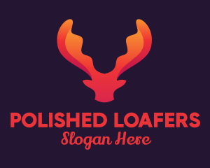 Red Orange Moose Antlers logo design