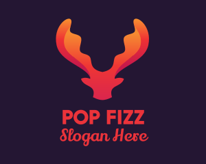 Red Orange Moose Antlers logo design