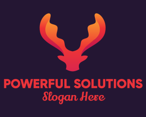 Red Orange Moose Antlers logo design