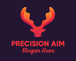 Red Orange Moose Antlers logo design