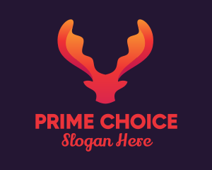 Red Orange Moose Antlers logo design