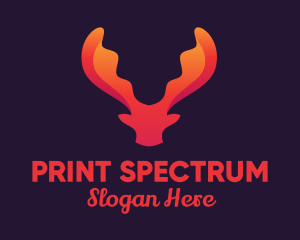 Red Orange Moose Antlers logo design