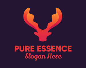 Red Orange Moose Antlers logo design