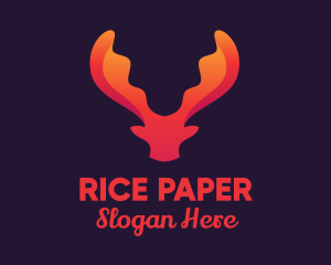 Red Orange Moose Antlers logo design