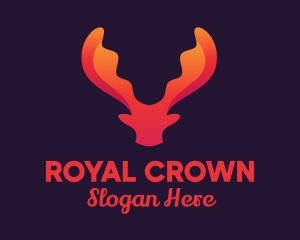 Red Orange Moose Antlers logo design