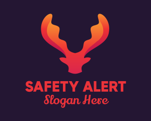 Red Orange Moose Antlers logo design