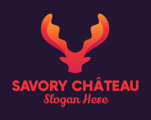 Red Orange Moose Antlers logo design