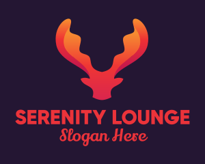 Red Orange Moose Antlers logo design