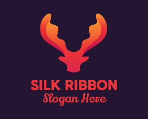 Red Orange Moose Antlers logo design