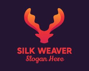 Red Orange Moose Antlers logo design