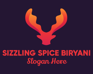 Red Orange Moose Antlers logo design