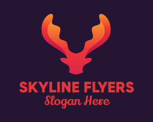 Red Orange Moose Antlers logo design