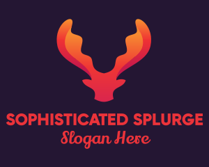 Red Orange Moose Antlers logo design