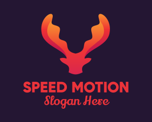 Red Orange Moose Antlers logo design