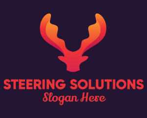 Red Orange Moose Antlers logo design