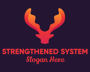 Red Orange Moose Antlers logo design