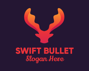 Red Orange Moose Antlers logo design