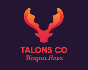 Red Orange Moose Antlers logo design