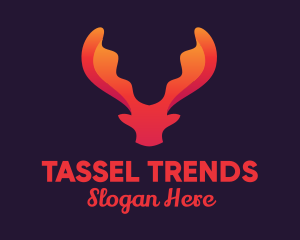 Red Orange Moose Antlers logo design