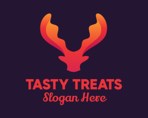 Red Orange Moose Antlers logo design