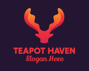 Red Orange Moose Antlers logo design