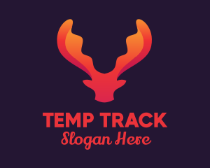 Red Orange Moose Antlers logo design