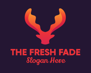 Red Orange Moose Antlers logo design