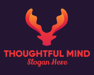 Red Orange Moose Antlers logo design