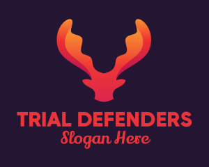 Red Orange Moose Antlers logo design