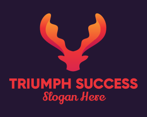 Red Orange Moose Antlers logo design