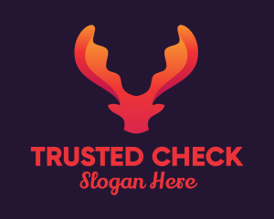 Red Orange Moose Antlers logo design