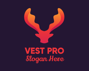 Red Orange Moose Antlers logo design