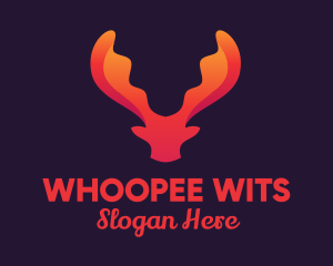 Red Orange Moose Antlers logo design