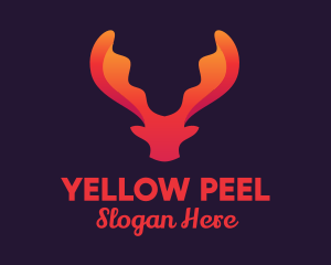 Red Orange Moose Antlers logo design