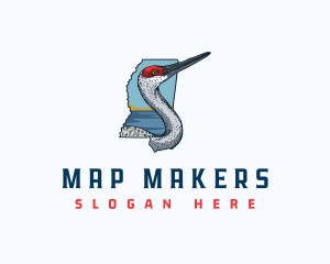 Mississippi Crane Bird  logo design