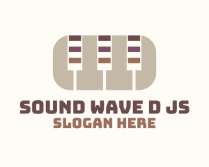 Brown Equalizer Piano logo design