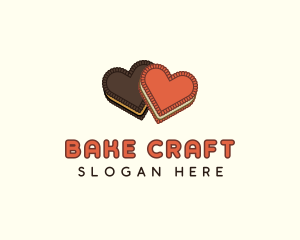 Heart Cookie Biscuit logo design