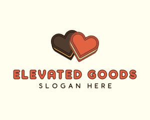 Heart Cookie Biscuit logo design